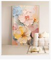 奶油風 花卉 晶瓷面掛畫 裝飾掛畫連鋁畫框 80X120CM